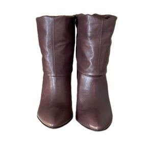 Ginza Kanematsu Brown Leather Ankle Boots 24cm / US 7 - Brand New